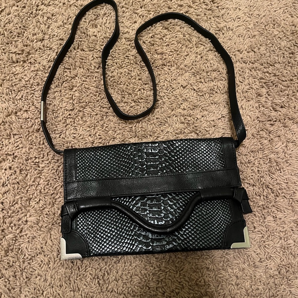 Foley + Corinna Elegant Black Textured Crossbody Bag